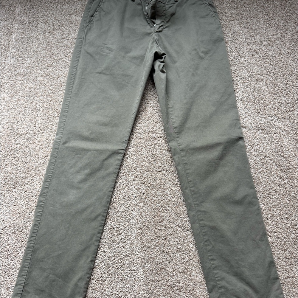 SuitSupply Olive Green Slim Fit Chino Pants Size 30x30